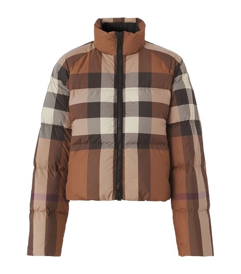 burberry sale puffer jackets|Burberry check cropped puffer jacket.